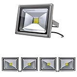 Greenmigo 5x 20W Fluter Strahler Warmweiß Silbergrau Aluminium Gehäuse IP65 Wasserdicht LED Lampe Wandleuchter Flulicht Flutbeleuchtung LED Gartenlampe Außenstahler