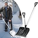 BACOENG Schneeschaufel, Schneeschieber Breite 450 mm, mit D-Förmigem Hilfsgriff Ergonomisches Hochwertiges, Schneeschaufel Metall Für Fahrspur Garten