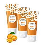 Orange Enzymes Exfoliating Gel, Orange Gesichtspeeling, Orange Brightening Exfoliating Peeling Gel für Damen, Porenreiniger Gesicht, Verfeinert das Hautbild und wikt gegen Unreinheiten Rötungen 30g*3