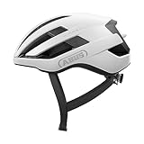 ABUS Rennradhelm WingBack – einfacher Roadhelm für sportliches Fahren im Alltag und in der Freizeit – für Erwachsene und Jugendliche – Polarweiß, Größe M