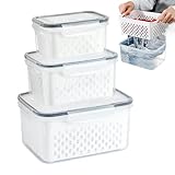 Xistuoz Frischhaltedosen, luftdichte Frischhaltedose für Kühlschrank – wiederverwendbarer Küchen-Organizer, luftdichte Produktbox für längere Frische, Speisekammer und Zuhause