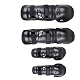 Lawnoval Knie- und Ellbogenschützer für Motorrad, vierteiliges Schutzausrüstungsset mit EVA-Anti-Kollision, Schutz für Radfahren, Off-Road, Sport - für Schwarz