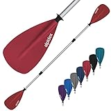 ALPIDEX 2 in 1 Paddel SUP Kajak Verstellbar Leicht Doppelpaddel Teleskoppaddel 160-207cm Aluminium Stechpaddel Stand Up Paddle Board Kajakfahren, Farbe:rot