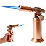 Flambierbrenner, Windbeständiger Metall Bunsenbrenner Nachfüllbar Gasfeuerzeug, flambierer küchenbrenner mit Einstellbarer Flamme für Crème Brûlée, Grillen und Handwerk (Butan Nicht Inbegriffen)