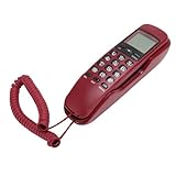 Schnurgebundenes Wandtelefon Im Alten Stil, Rotes, Langlebiges ABS-Wandtelefon mit 16-stelligem HD-Display für Senioren, Klassische Retro-Festnetztelefone mit Anti-Rutsch-Pad für