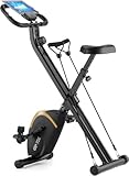 Gymtek Klappbar Magnetischer Heimtrainer Fahrrad für Zuhause bis 120kg, Hometrainer Fahrrad 8 Widerstandsstufen, 5kg Schwungmasse, Ergometer Heimtrainer mit LCD Display, Ergometer Fahrrad