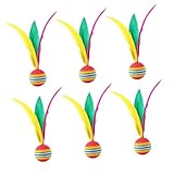 BCOATH 6 Stück Teiliges Outdoor Badminton Spielset für Hochelastisches Verschleißfestes Bewegungsspielzeug Leichter und Bunter Federball für Garten und Outdoor für Aktive