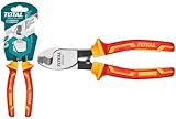 TOTAL - Isolierzange Kabelschneider - Chrom-Vanadium - VDE-Zertifikat - Ideal für Elektriker und Elektroprojekte - Maße: 160 mm