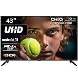 CHIQ 43 Zoll (108 cm) Fernseher,U43H7A,UHD Smart TV,Android 11,WiFi,Bluetooth,Play Store,Dolby Vision, Google Assistant,Chromecast, Netflix,Triple Tuner(DVB-T2/T/S2/C), HDMI2.0, Schwarz