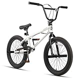 AVASTA Hesper 20 Zoll Kinderfahrrad Freestyle BMX Fahrräder für 6 7 8 9 10 11 12 13 14 Jahre alte Jungen mit 4 Heringen, Weiß