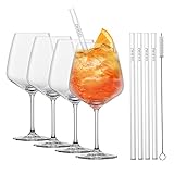 SCHOTT ZWIESEL After Work Drinks, Set mit 4 Cocktailgläsern, 4 Glastrinkhalmen und 1 Baumwollbürste, spülmaschinenfeste Tritan-Kristallgläser, Made in Germany (Art.-Nr. 130014)