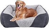 JOEJOY Hundebett Grosse Hunde Hundekorb Waschbar - Flauschig Hundebett, rutschfest HundeköRbchen Hundebetten, Kuschelig PlüSch Hundekorb für Hunde und Katzen(XL 89×63×23 cm