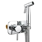 Tecmolog Bidet-Duschset, Einbau-Dusche, Edelstahl, Bidet-Hahn, Kalt- und Warmwasser, für Toilette, Chrom, WS024DF1