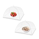 Dreamil 2 Stück Faltbare Abdeckhaube 32x32cm, Fliegen Schutz Lebensmittel Abdeckung Zelt für Essen Obst Kuchenabdeckung Grill Party Buffets Picknick, Mesh-Material Fliegenhaube Obsthaube Food Covers