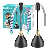 Neijiaer 2er Fliegenwedler, USB C Fliegenabwehr mit Schalter | Automatischer & biegbarer Fliegenvertreiber mit Haken | Soft-Stop | Fliegen, Mücken und Wespen dauerhaft vertreiben - Schwarz