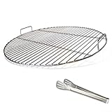 ZiStarlilife Runder Grillrost aus Edelstahl mit Griff für Weber 7432 57 cm Holzkohle-Kugelgrills, Ersatzgrillrost, 45 cm Durchmesser, Grillzubehör (55 cm)