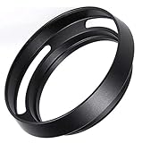 Lichtschutz aus Metall, 52 mm, belüftet, Metall, Sonnenblende 52 mm, kompatibel mit Canon Fujifilm Leica Nikon Olympus Panasonic Samsung Pentax Sigma Tamron Tokina Sony Objektiv
