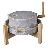 Getreidemühle aus Stein, Handmühle aus Stein/Nass- und Trockenmühle, Mahlscheibe aus Naturstein, manuelle Mahlmaschine for die Küche zu Hause, leicht zu reinigen, for Getreide, Weizen, Mandeln(20cm/7.