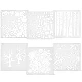 FOMIYES 6 Wiederverwendbare Malschablonen aus Langlebigem Material Geometrische Baum Zeichenvorlagen Bastelschablonen für Leinwand Wandgestaltung und Selbstgemacht Kunstprojekte