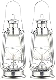 Lunartec Petroleumlampe: 2er-Set Petroleum-Sturmlaternen mit Glaskolben, verzinkt, 30 cm (Oellampe, Sturmlaterne mit Lampendocht, feuerfest)