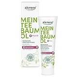 alkmene Mein Teebaumöl Kariesschutz Zahncreme Kräuter 100 ml mit 6fach Schutz - naturreines Teebaumöl, vegan & klimaneutral - Fluorid Zahnpasta für starke Zähne & gesundes Zahnfleisch