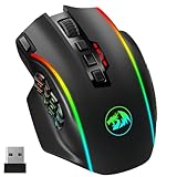 Redragon Wireless Gaming Maus RGB, 16000 DPI, Optische 2.4G/USB-C MMO Maus mit 16 Programmierbaren Tasten, 12 Seitentasten, 45 Std. Ergonomische Maus Kabellose für PC/Mac Gamer