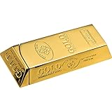 Gasbetriebenes Automatik Feuerzeug Geschenkidee Tischfeuerzeug im Goldbarren Look Gadget im Geschenketui