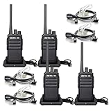 Retevis RT617 Walkie Talkie, PMR Funkgerät mit Headset, Lizenzfrei Funkgeräte, Lange Reichweite, 16 Kanäle, VOX, Walkie Talkie Erwachsene Polizei, Baustelle (Schwarz, 4 Stück)