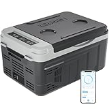 EUHOMY 10L Kompressor Kühlbox (-20℃~20℃) 12/24V DC & 230V AC Tragbarer Kompressor-Kühler mit Bluetooth APP Steuerung, 15-Min Schnellkühlung, ECO/MAX Modi, Leise
