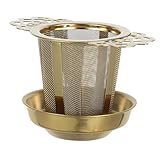 ULTECHNOVO 1 Satz Teesieb Tee-eier Für Losen Tee Teefiltration Filterschale Für Losen Tee Mit Netz Loose Tee Making Sieb Teefilter Loses Tee-ei Teekannen-ei Teeblatt-sieb Edelstahl 304 Golden