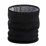 North Bund Schlauchschal Herren Loop Schal Damen Halstuch Halswärmer Halsschlauch für Männer Winddicht Skifahren Winter Multifunktionstuch für Ski Motorrad Sport Outdoor Schwarz