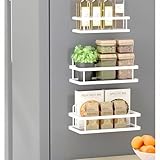 Ycpasta Wandmontiertes Badezimmer-Regal, Duschablage, 2 oder 3 Etagen, Metall-Aufbewahrungsregal, schwarz und weiß (weiß, 3 Etagen)