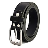 Fa.Volmer ® Gürtel Herren Ledergürtel aus Büffelleder für Männer Jeans Anzug Echtleder Schwarz 30mm breit kürzbar #GSw300801 (Bundweite 110cm = Gesamtlänge 125cm)