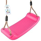 GO!elements Schaukel Garten - Kinderschaukel Outdoor Indoor - Schaukelsitz Schaukelbrett Brettschaukel für Kinder zum Schaukeln - Höhenverstellbar - rutschfest - Farbe: Pink