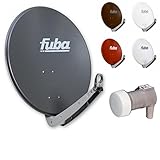 Fuba Digital Sat-Anlage 1 Teilnehmer | Satellitenschüssel Komplettset - Premium Aluminium 65cm Sat Schüssel Fuba DAA 650 in Wunschfarbe + DEK 117 Single LNB 1 Teilnehmer - HDTV, UHD(4K/8K), 3D