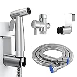 Bidet Handbrause Persönliche Hygiene Set, Hand Edelstahl Gehalten Bidet Sprayer mit 1.5m Schlauch, Baby Stoffwindelsprüh Kit, Verstellbare Spritzpistole Bidetbrause für Die Persönliche Hygiene