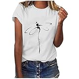 Druck Shirts Frauen Locker Sommer Tops 3D Print Kurzarm Festliche Oberteile Karneval Crop Y2K Top Elegant Galaxie Bunt Sterne Bluse Trend Sommerkleidung