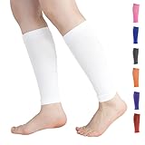 Novetec Waden Kompressionsstrümpfe für Männer und Frauen (20–30 mmHg) –stützstrümpfe zum Laufen, Radfahren, Unterstützung bei Schienbeinkantensyndrom, Reisen(Weiß, M)