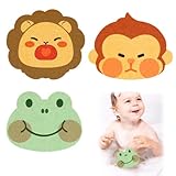 Baby Badeschwamm,3 Stück Baby Wasch Schwamm Baby Badeschwämme, Schwamm Wasch Pads für Babys und Kinder, Konjac Badeschwamm für Baby, Cartoon-Form