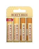 Burt's Bees 100 % natürlicher, feuchtigkeitsspendender Lippenbalsam, 4er-Pack, Original Bienenwachs mit Vitamin E und Pfefferminzöl - 4 Tuben, 17 g