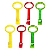 FONDOTIN 6 Stück Steh und Greifringe für Laufgitter und Babybett Stabile Kinderbett Hilfen zum Lernen Praktische Haltegriffe in Rot Gelb Grün Sicher und Einfach zu Montieren