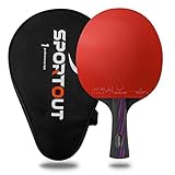 Sportout Tischtennisschläger Profi, ITTF Zugelassener Professioneller Tischtennis-schläger, Schläger mit Tasche für Indoor & Outdoor Spiele