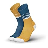 INCYLENCE RENEWED 97 Evolution · recycelte Laufsocken lang, atmungsaktive & nachhaltige Running Socks mit Blasenschutz Kompressionssocke, Petrol Yellow