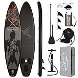 FEATH-R-LITE Aufblasbares Stand Up Paddling SUP Board mit Verstellbarem Paddel/Pumpe/Rucksack/Leine/wasserdichte Tasche/Kajak Sitz 350 * 83 * 15cm Phoenix