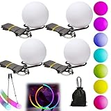 LED-Poi-Bälle, LED-POI-Bälle mit 9 Leuchtfunktionen, leuchtende Poi-Jonglierbälle mit 7 leuchtenden Farben für Anfänger, Kinder und Erwachsene, Tanzen, Camping, Lichtshows, Raves
