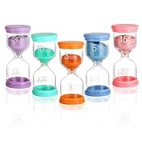 5-teiliges sanduhren Set für Kinder in Macaron-Farben – Glas-Timer mit Sanduhr 5 Minuten, Sanduhr 10 Minute, Sanduhr 30 Minute, perfekt als Sanduhr zähneputzen Kinder, Lernhilfe & Dekoration.
