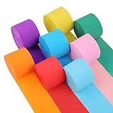 8 Rollen Krepppapier bunt, Deko Kreppband, Party-Highlight Luftschlangen bunt für Hochzeit, Karneval, Festliche Anlässe und kreative Bastelprojekte, Mehrfarbige Papierstreifen 4,5 cm x 25 m.