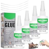 GreenYeah Schweißen Öliger Kleber, 4PCS Welding High-strength Oily Glue, Mächtiger Universalkleber, Sekundenkleber Extra Stark,Universal Wasserdichter Superkleber für Kunststoff Metall Keramik Leder