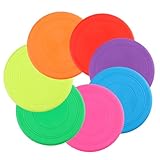 YiliYa 7 Stück Hunde Frisbees, 18CM Hund Scheibe, Hundespielzeug Frisbee, Gummi Frisbee, Hundefrisbee, Frisbee Hund, Training Hundespielzeug Set für Hundetraining, Werfen, Fangen & Spielen(7 Farbe)