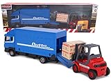 Toyland® Metal Load and Go Fahrzeugset - Scania Güterwagen mit Gabelstapler und Palette - Transportfahrzeugspielzeug - Jungenspielzeug (Blau)